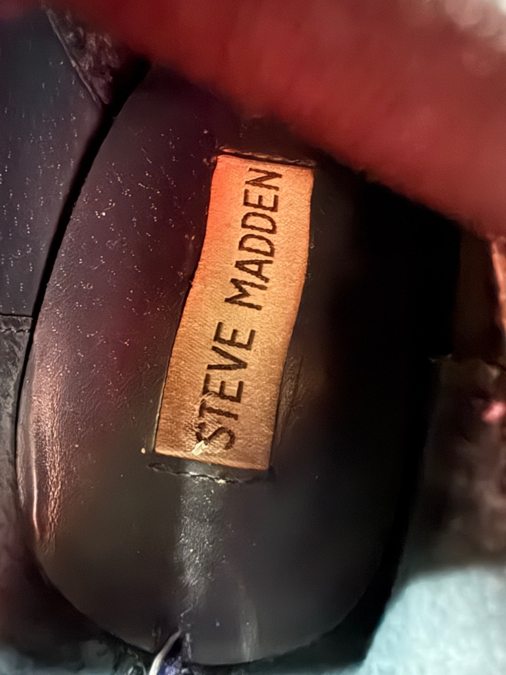 Steve Madden Brisk-V Navy Velvet Sock Booties Size 8.5 - Picture 8 of 9